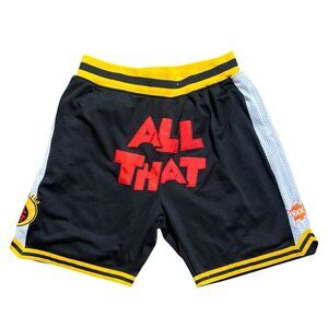 90s All That Black Basketball Shorts Sz XL Nickelodeon Kel Vintage